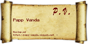 Papp Vanda névjegykártya
